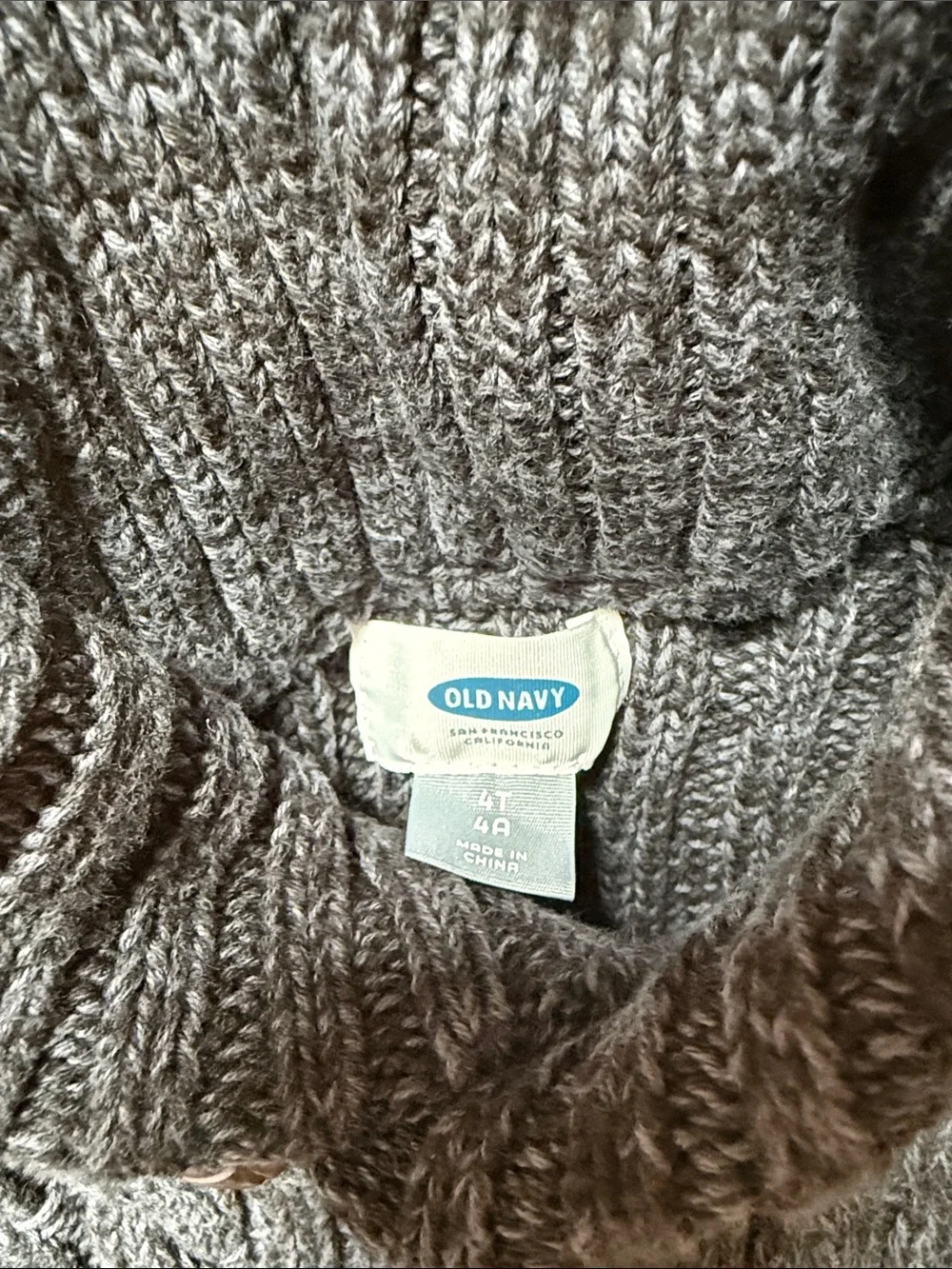 Old Navy Dark Charcoal Cable-Knit Turtleneck Sweater